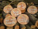 Wood slice set is perfect for rustic or woodland weddings